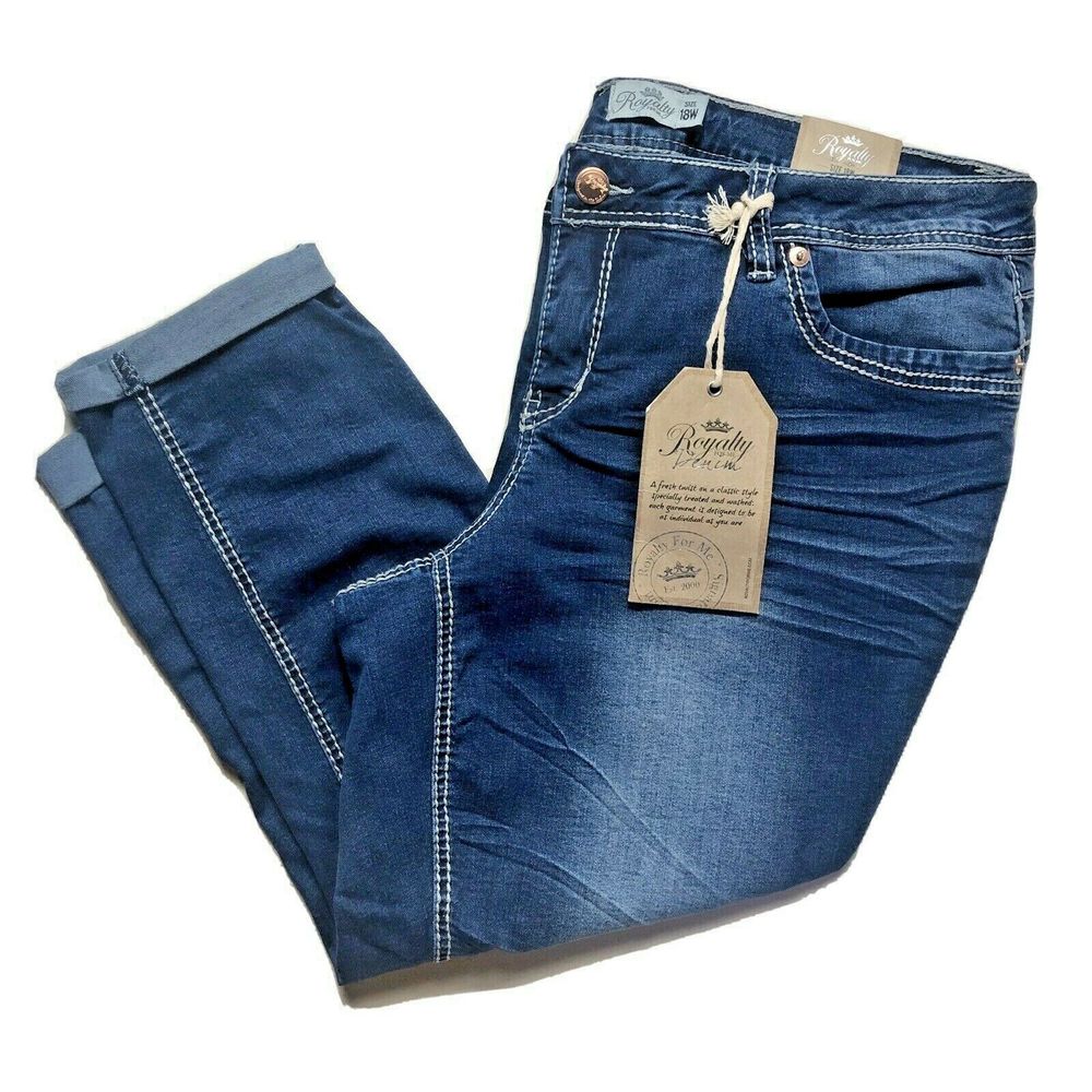 Royalty for Me Jeans Crop Cuffed Slimming 18W NWT
